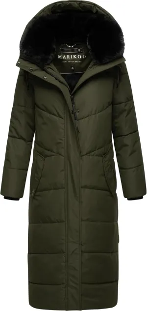 Extra Long Quilted Winter Jacket for Women with Detachable Hood | Puffy Coat in Calf-Length | Hingucker XIV XS-5XL