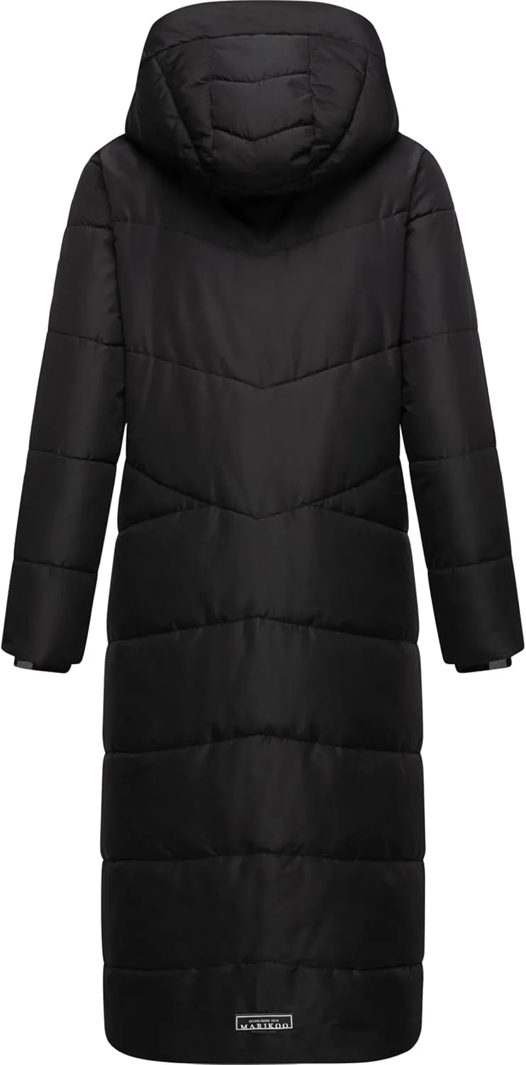 Extra Long Quilted Winter Jacket for Women with Detachable Hood | Puffy Coat in Calf-Length | Hingucker XIV XS-5XL