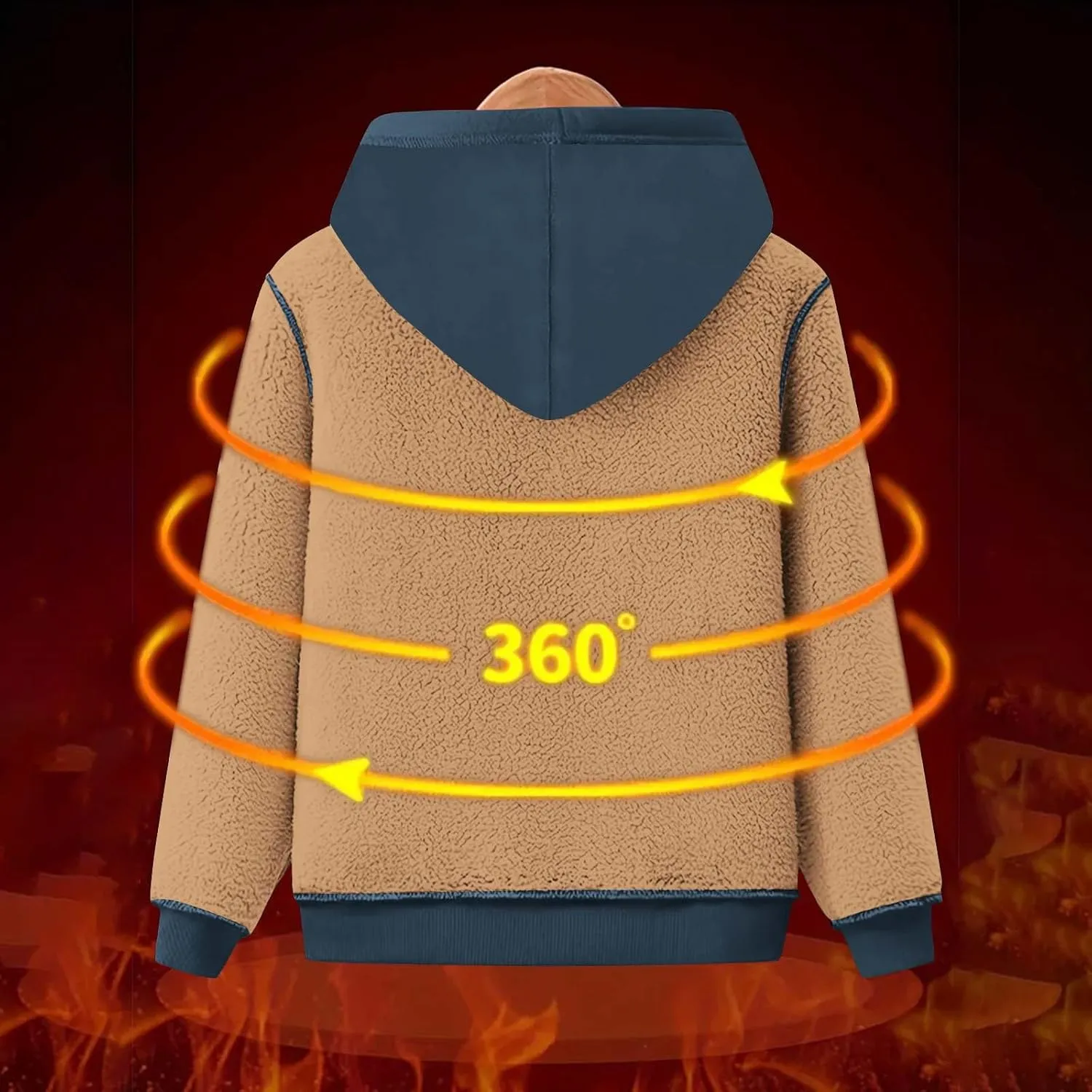 Fleece Jacket Women 2024 Fall Winter Warm Zip up Sherpa Lined Hoodie Casual Long Sleeve Hooded Jackets Coat Cardigan