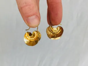 Fulani Gold Earrings. African. Small Hoops
