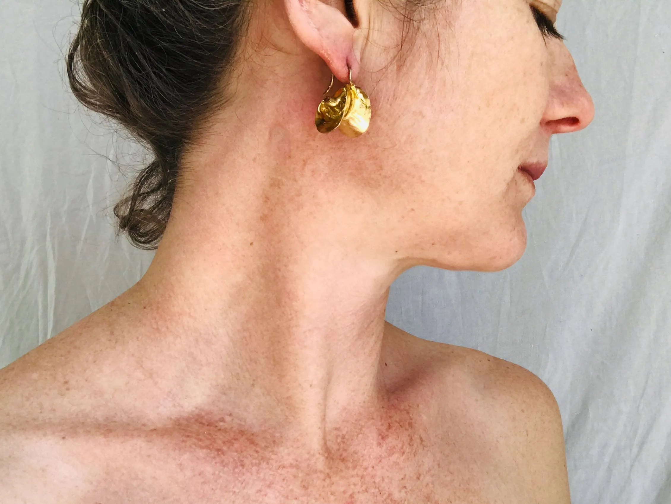 Fulani Gold Earrings. African. Small Hoops