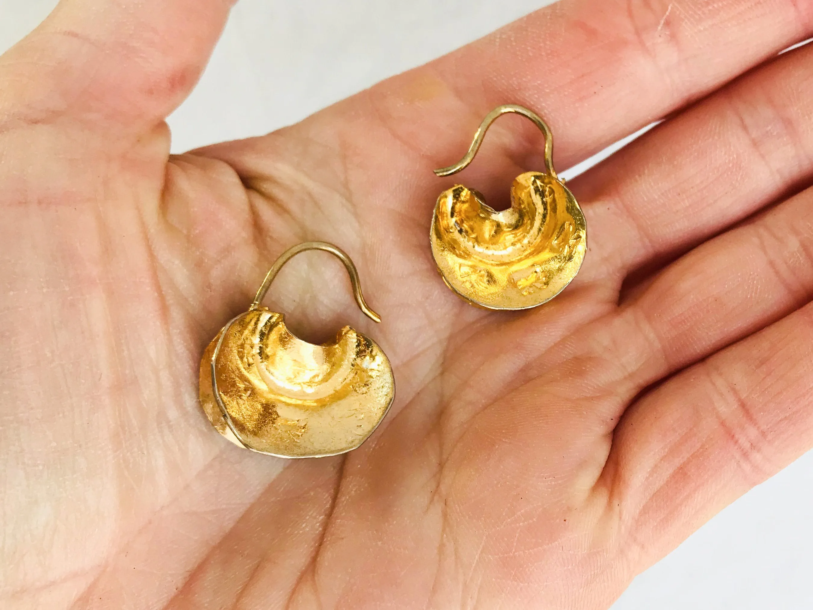 Fulani Gold Earrings. African. Small Hoops