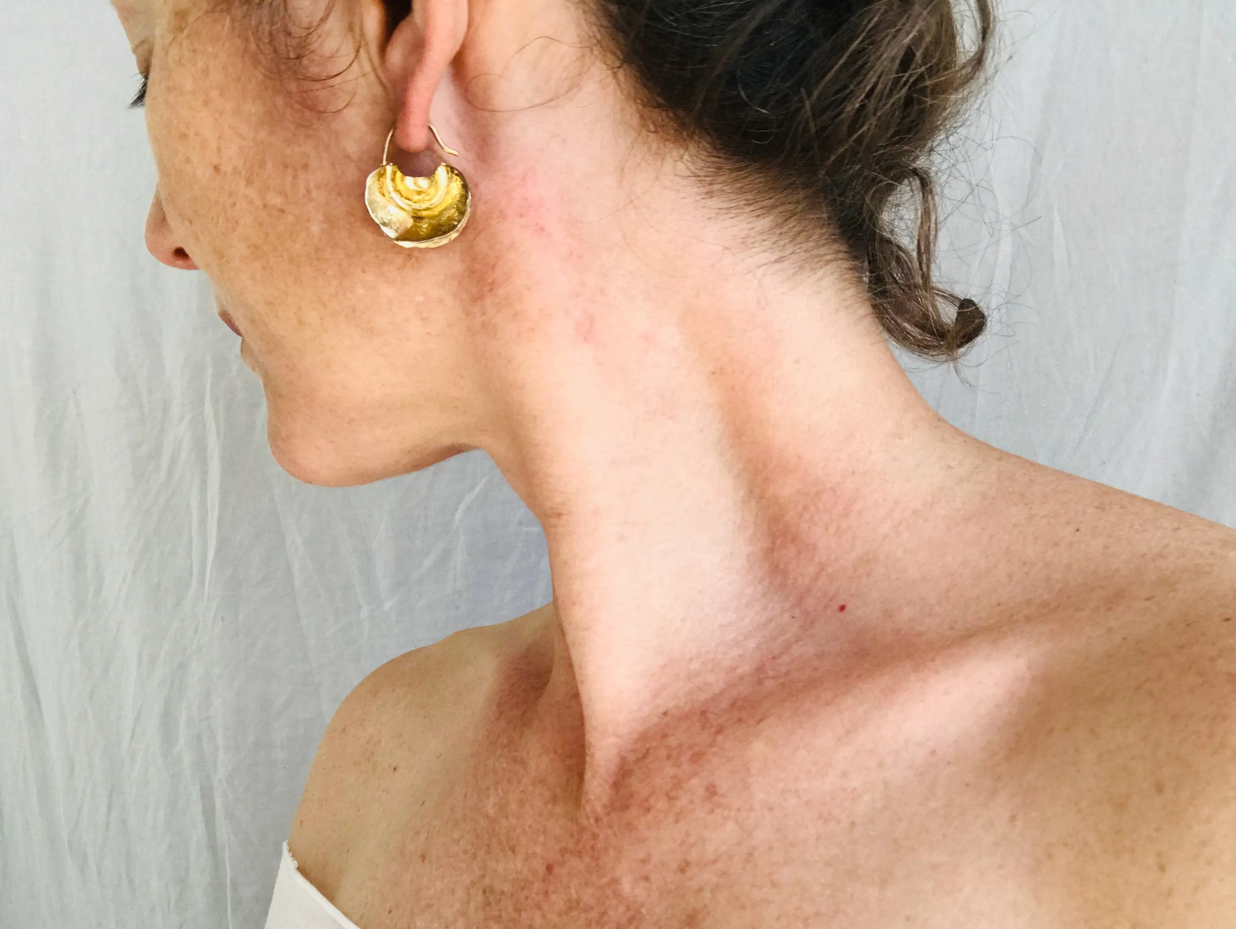 Fulani Gold Earrings. African. Small Hoops