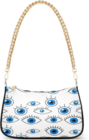 Fun Blue Eyes White Small Handbag, Simple Bags for Women