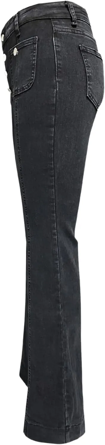 FZVYD Wide Leg Cropped Jeans for Women Trendy High Waisted Crossover Boyfriend Jeans Baggy Stretchy Denim Trousers 2024