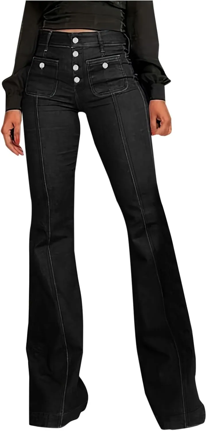 FZVYD Wide Leg Cropped Jeans for Women Trendy High Waisted Crossover Boyfriend Jeans Baggy Stretchy Denim Trousers 2024