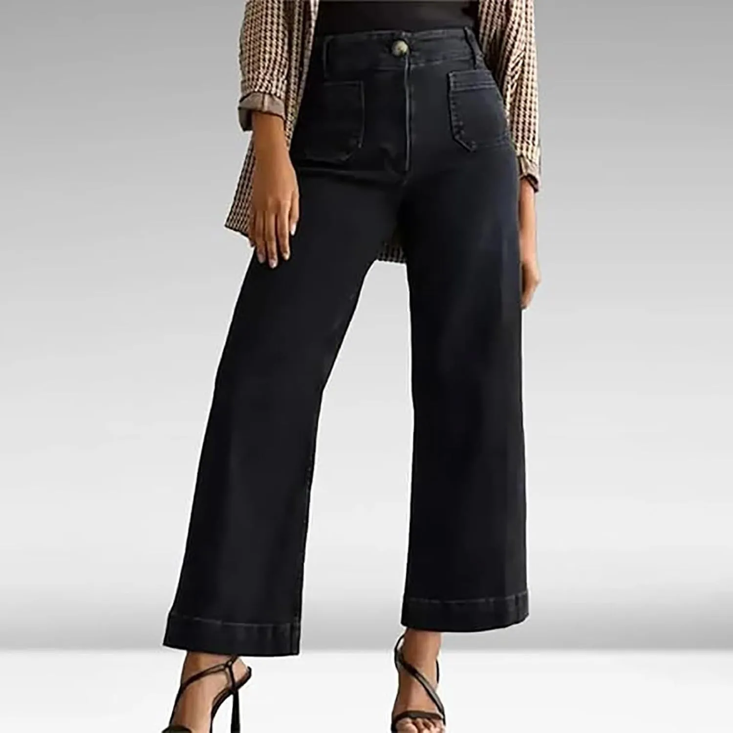 FZVYD Wide Leg Jeans for Women High Waisted Baggy Jeans Stretch Loose Denim Pants 2025 Trendy Elastic Waistband Trousers