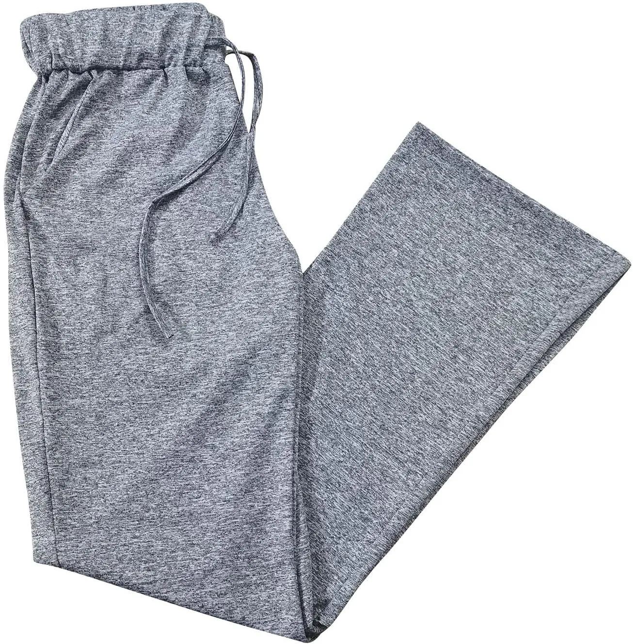 FZYLQY Wide Leg Pants for Women Casual Plus Size Elastic High Waist Drawstring Straight Leg Comfy Solid Lounge Long Trousers