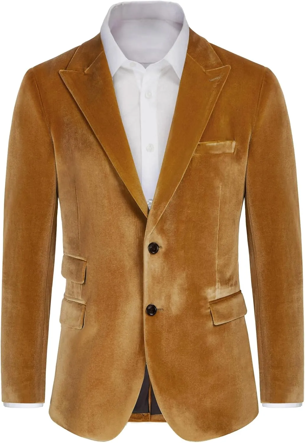 GRACE KARIN Mens Velvet Blazer Two Button Slim Fit Suit Jacket Sports Coats for Men Prom Wedding Dinner Party