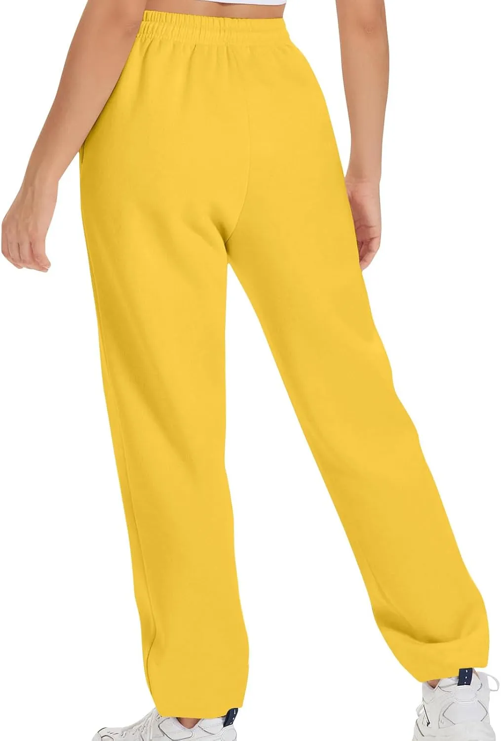 High Waist Straight Leg Sweatpants for Women Trendy Fall y2k Pant Trousers Fleece Athletic Joggers with Pockets
