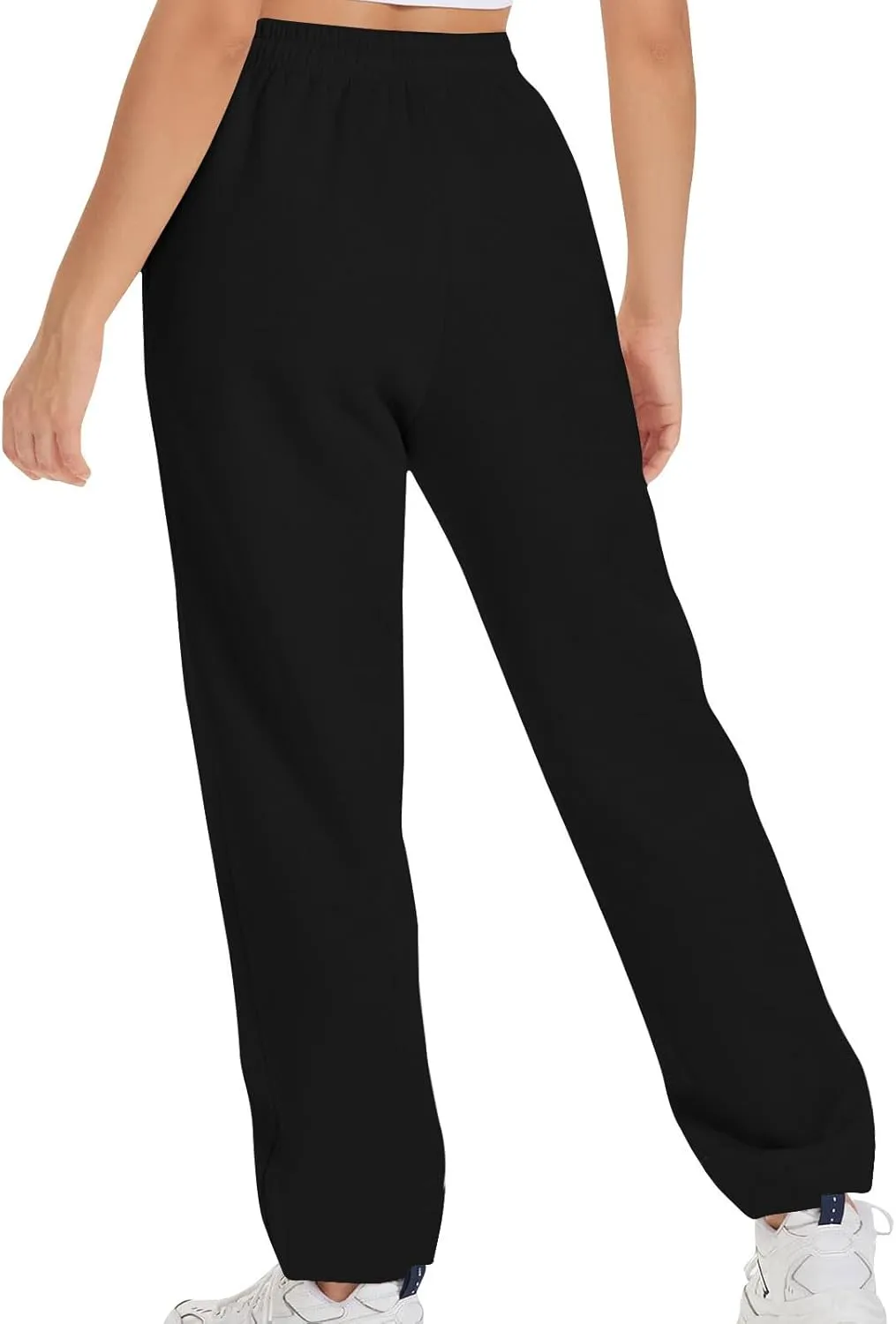 High Waist Straight Leg Sweatpants for Women Trendy Fall y2k Pant Trousers Fleece Athletic Joggers with Pockets