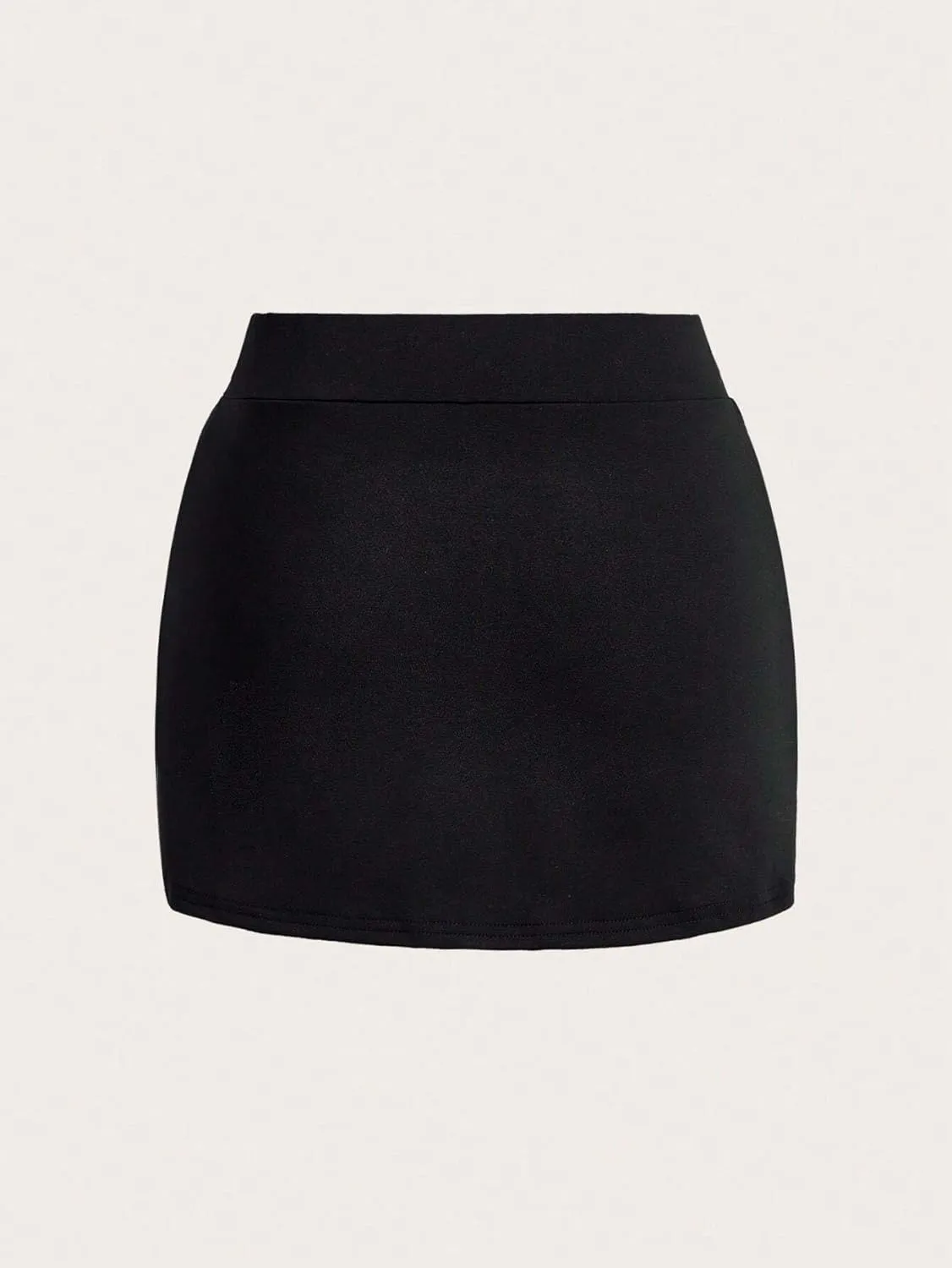 High Waisted Shorts Buckle Elastic Waist Skorts Casual Short