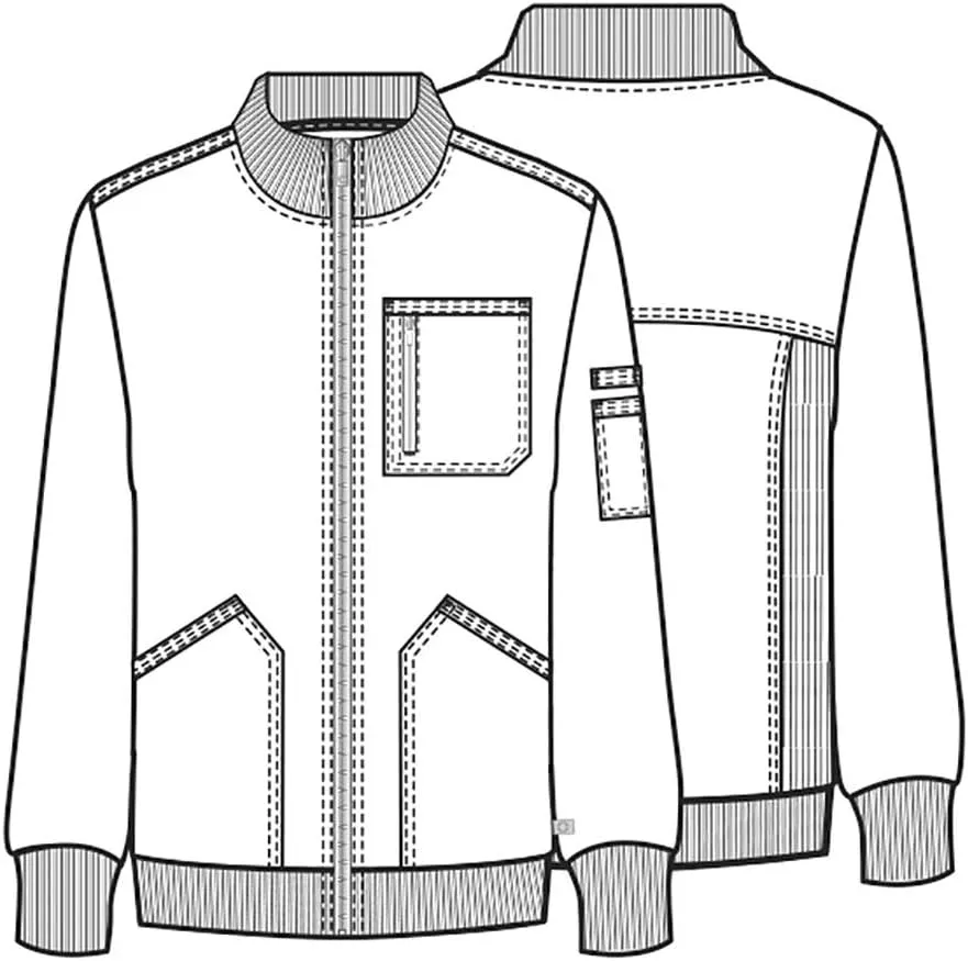 Infinity Cherokee Men's Zipper Warm-Up Jacket with Side Panels and Collar Cuffs CK305A