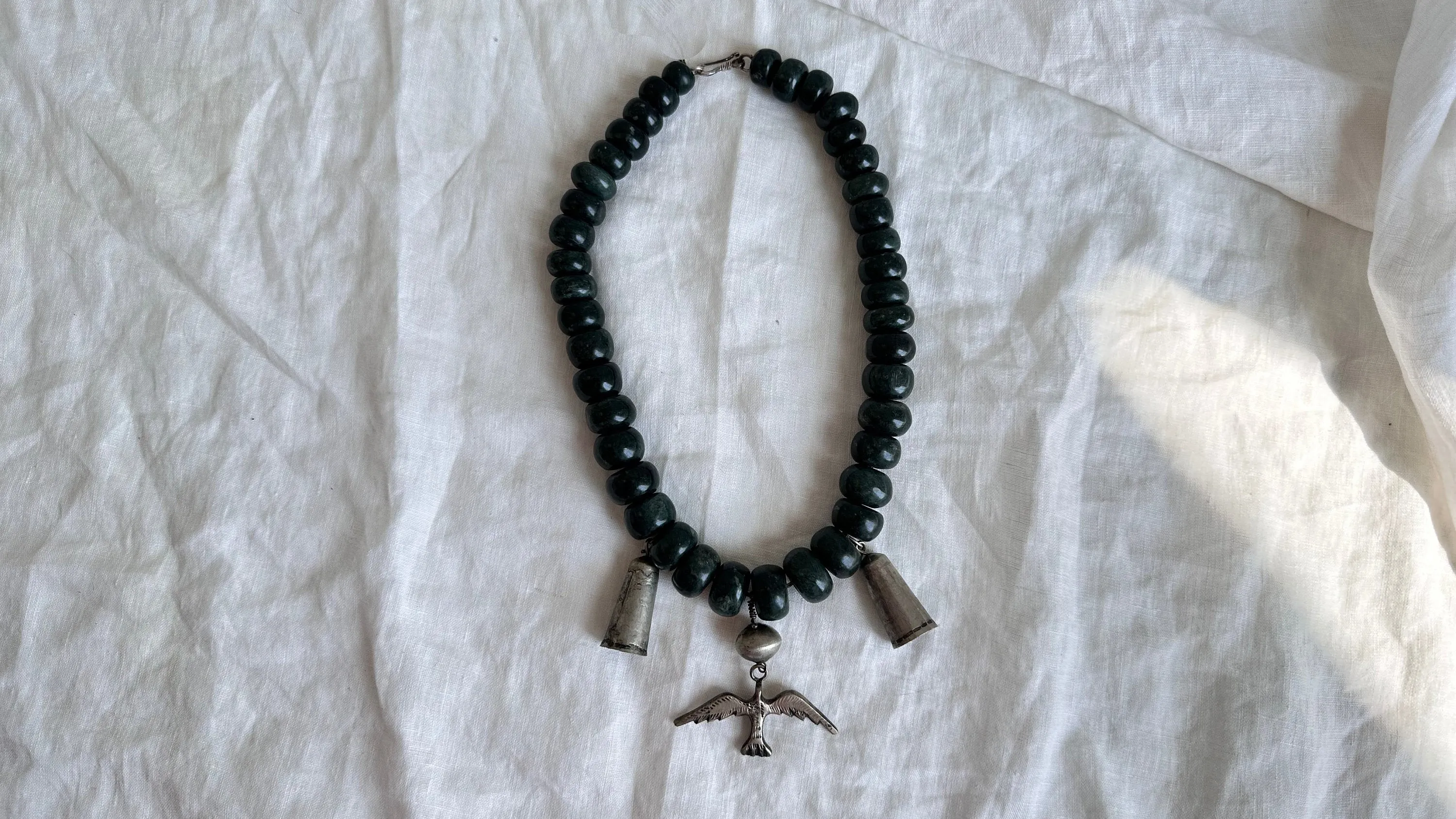 Jade Chachal Beaded Necklace. Guatemalan Jade. 1111