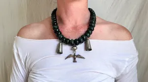 Jade Chachal Beaded Necklace. Guatemalan Jade. 1111