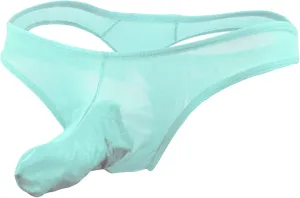 JEShifangjiusu Mens Big Pouch G-String Underwear Y-Back Panties Sexy Low Rise Thong Low Rise Lingerie Thong Bikini Brief (Medium,Blue)