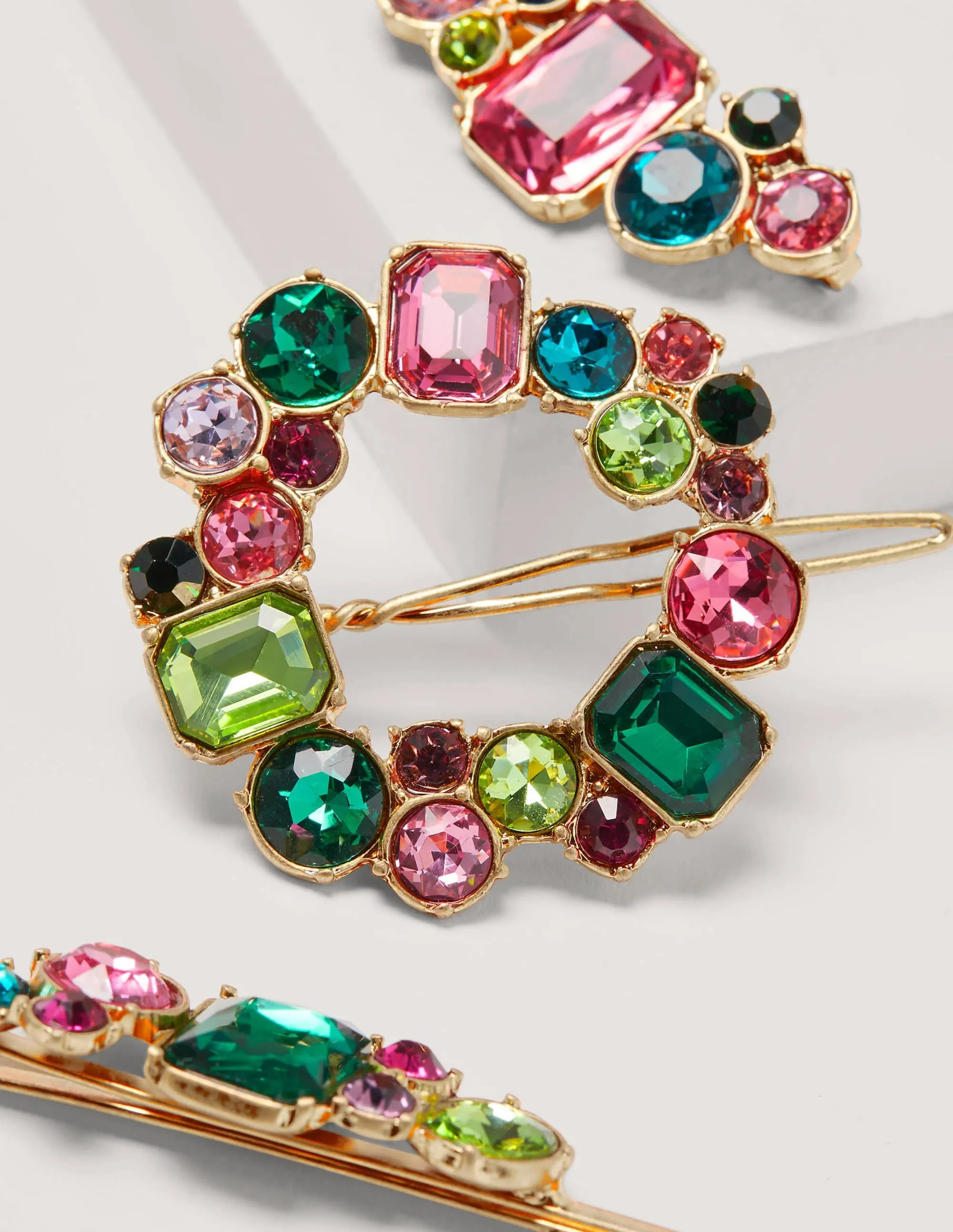 Jewelled Hair Slide Set-Multi