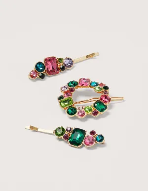 Jewelled Hair Slide Set-Multi