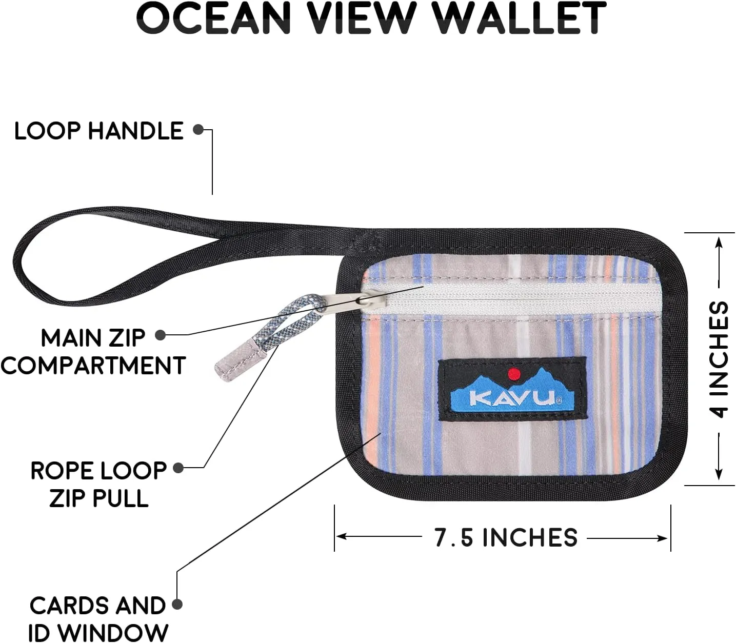 KAVU Ocean View Wallet Low Profile Clutch - Simple Stripe