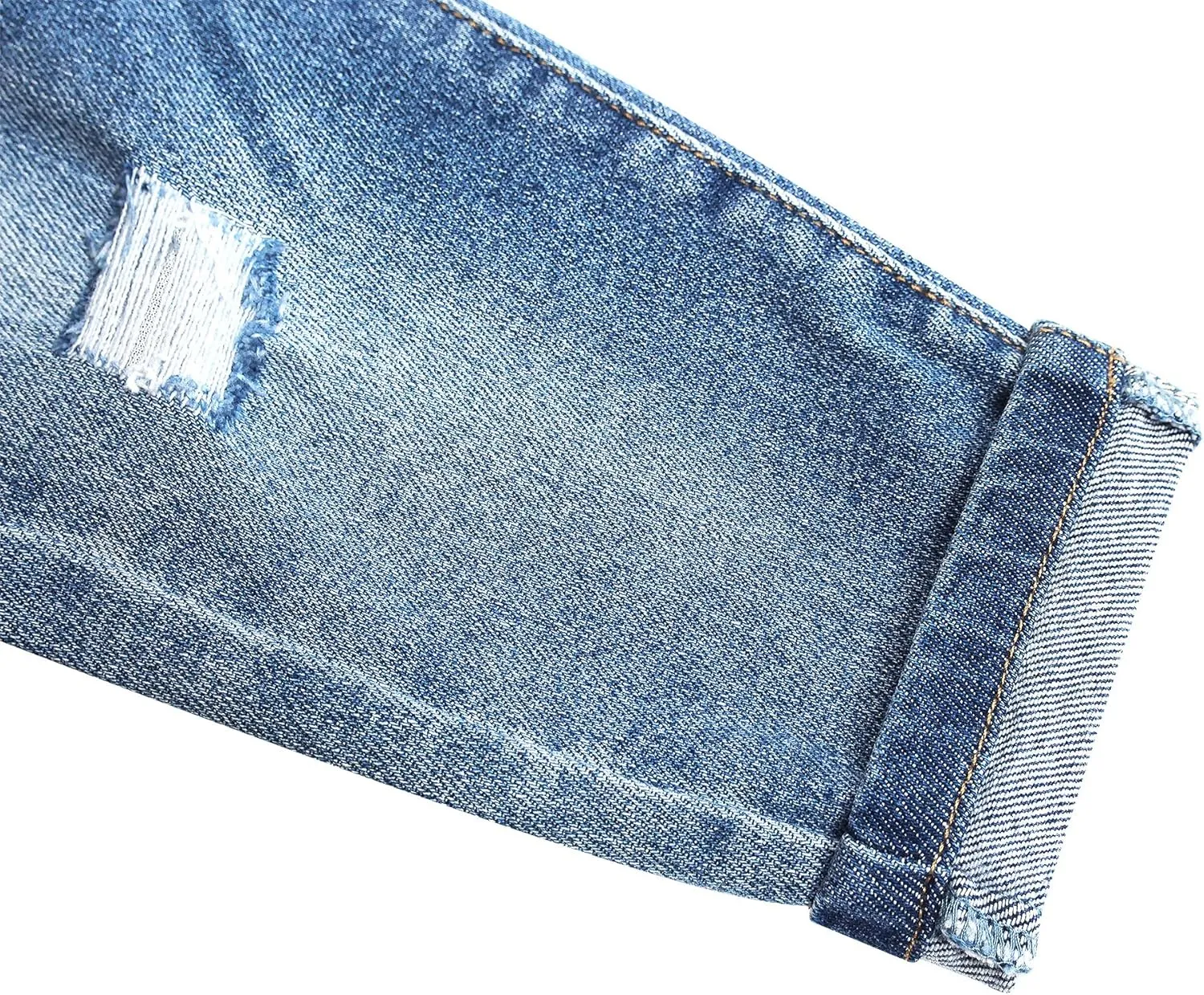 KIDSCOOL SPACE Girls Elastic Waist Slim Jeans,Ripped Fashion Simple Denim Pants
