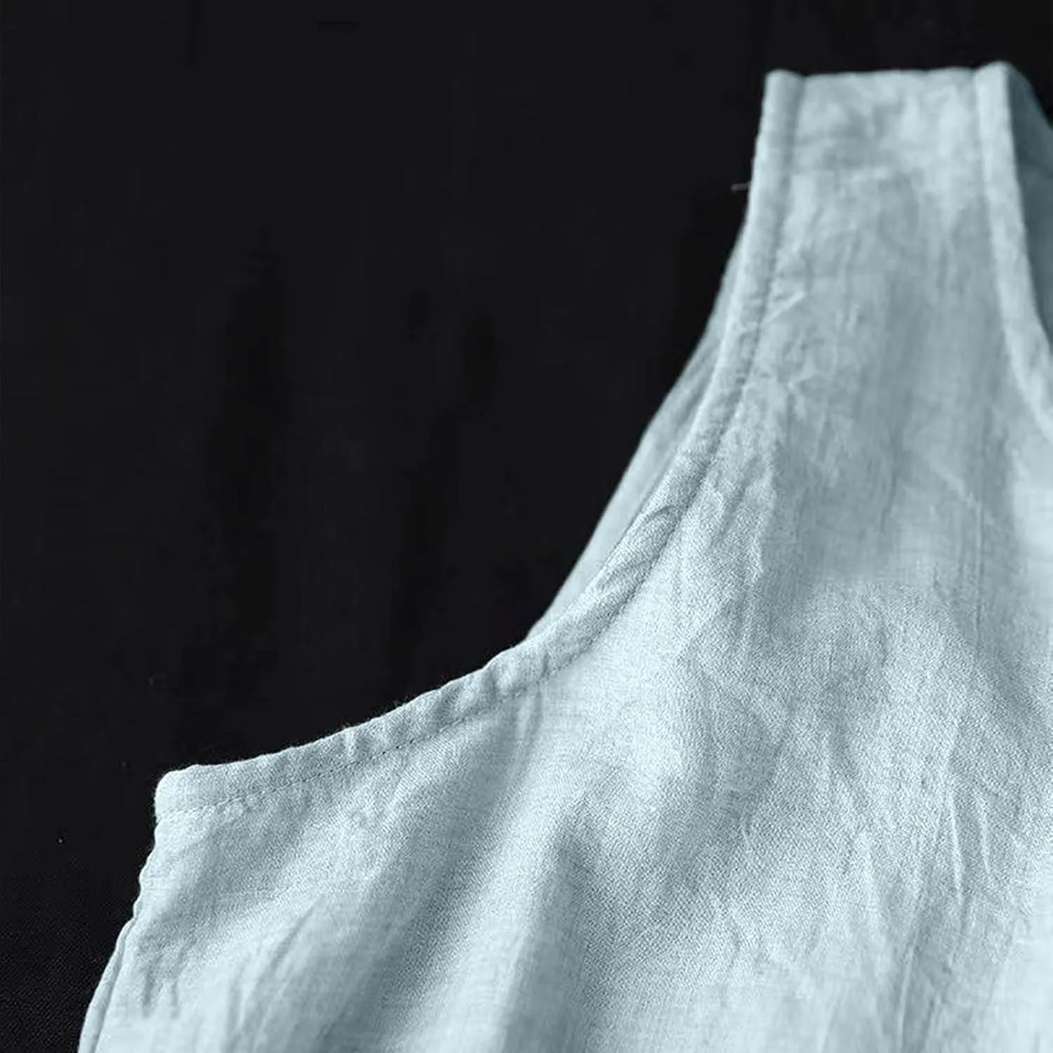LEMONONSTORE Plus Size Women Sleeveless Tunic Dresses Summer Cotton Linen Swing A-Line High Low Retro Midi Dress Relaxed Fit