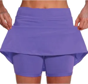 LFEOOST Golf Skirts for Women High Waist Knee Length Tennis Skorts Summer Lightweight Athletic Workout Shorts with Pockets