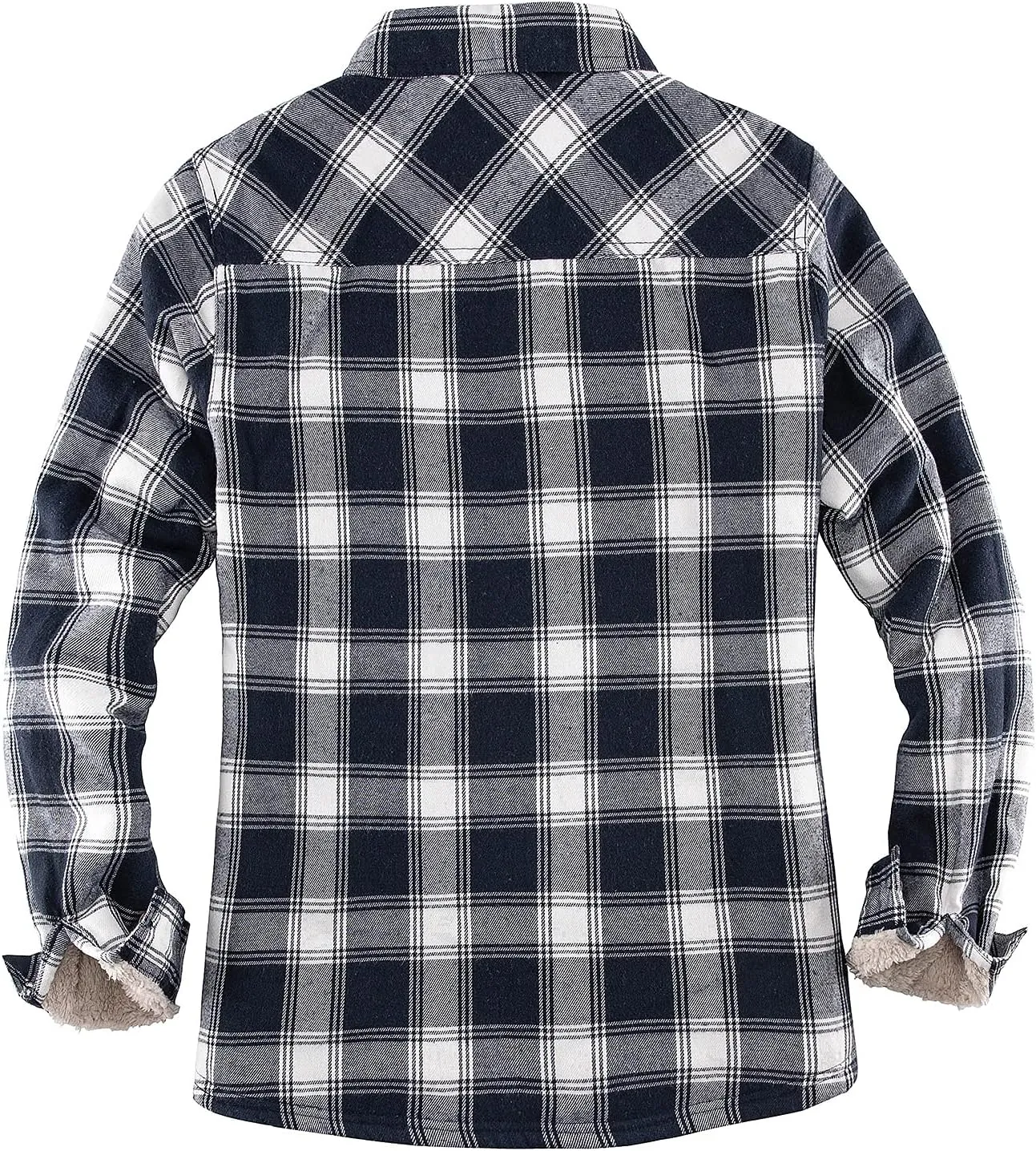 Lisskolo Women's Sherpa Flannel Jacket with Hand Pockets,Warm Fleece Lined Button Up Plaid Flannel Shirt Jackets
