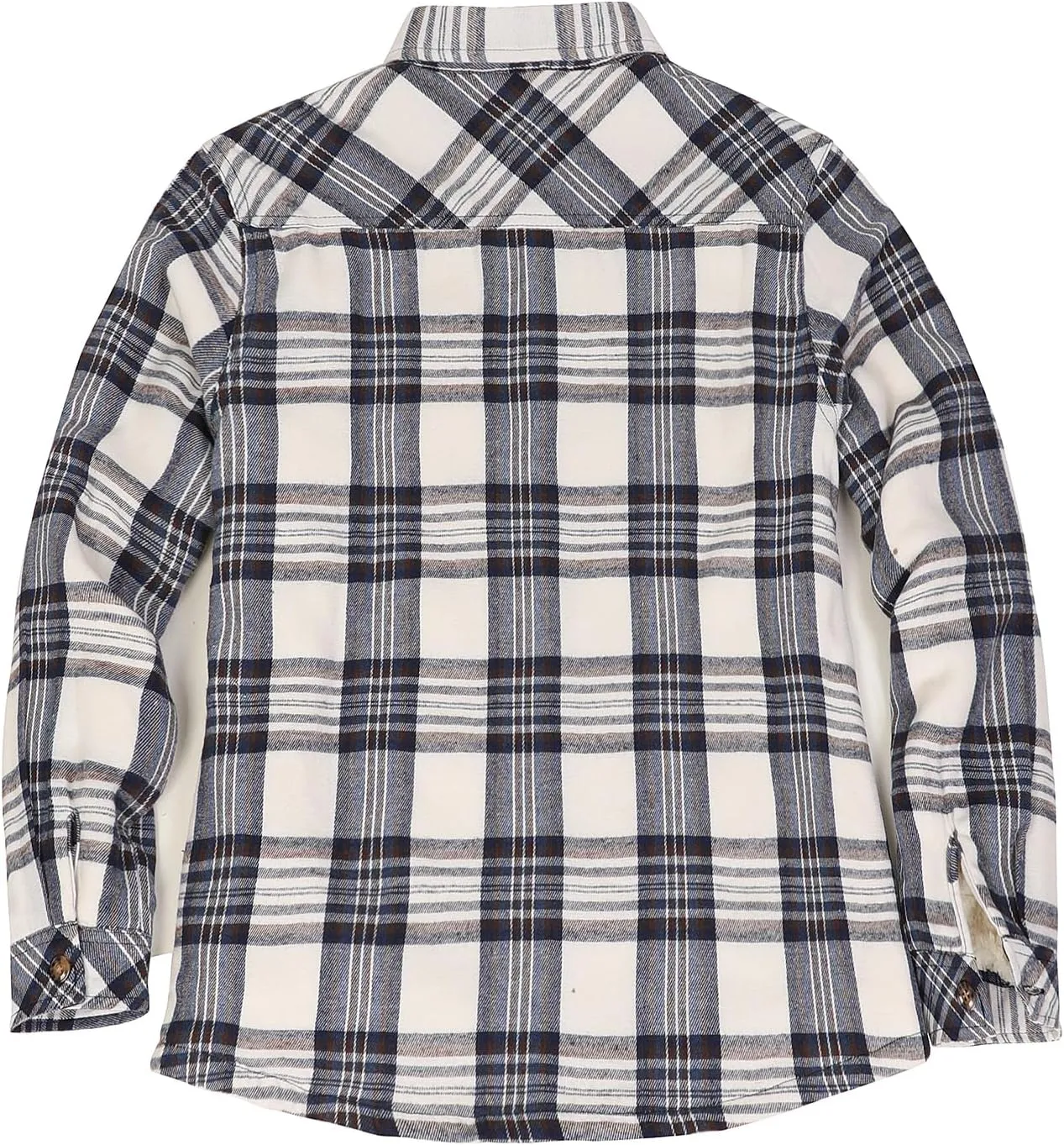 Lisskolo Women's Sherpa Flannel Jacket with Hand Pockets,Warm Fleece Lined Button Up Plaid Flannel Shirt Jackets
