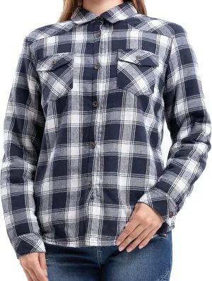 Lisskolo Women's Sherpa Flannel Jacket with Hand Pockets,Warm Fleece Lined Button Up Plaid Flannel Shirt Jackets