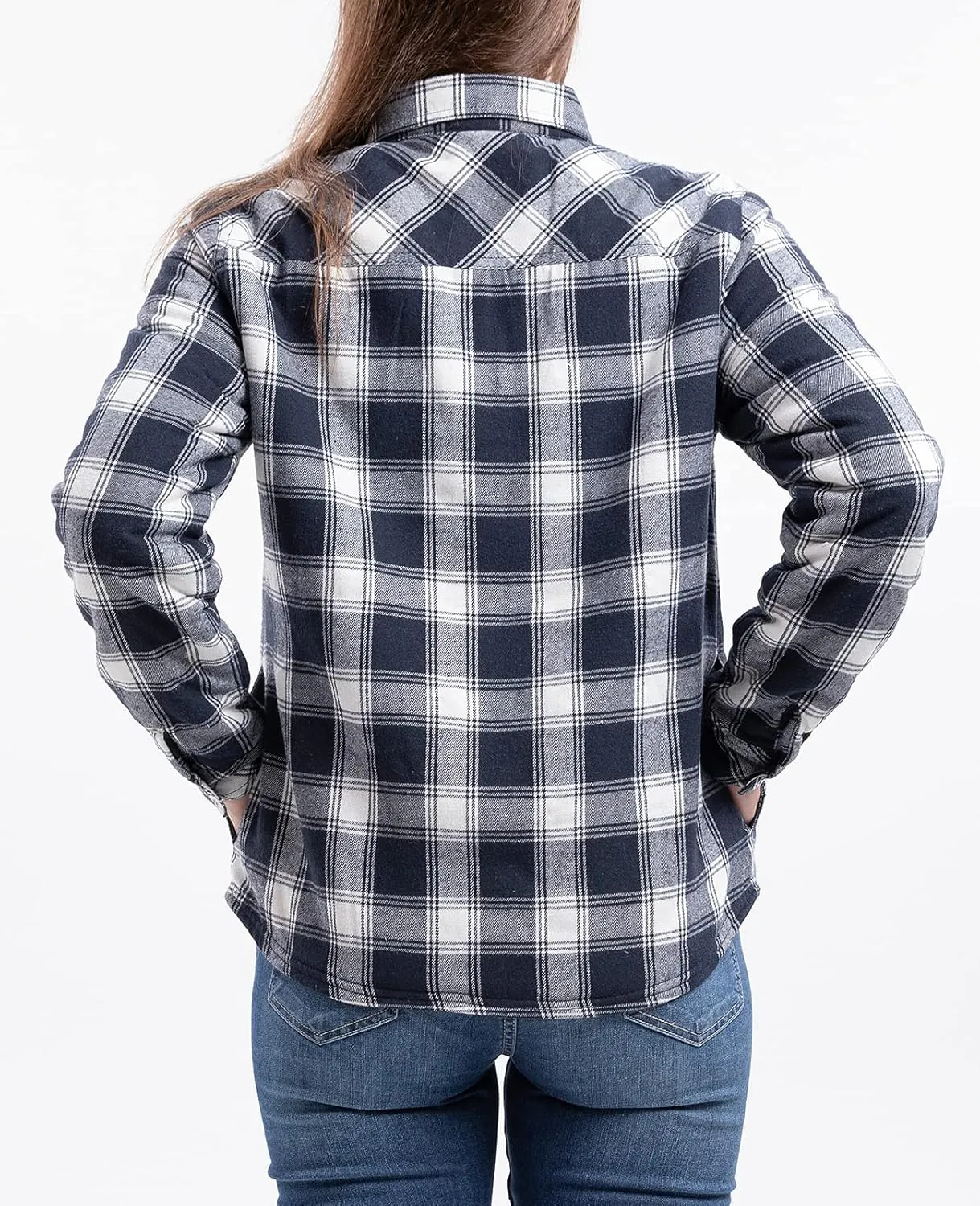 Lisskolo Women's Sherpa Flannel Jacket with Hand Pockets,Warm Fleece Lined Button Up Plaid Flannel Shirt Jackets