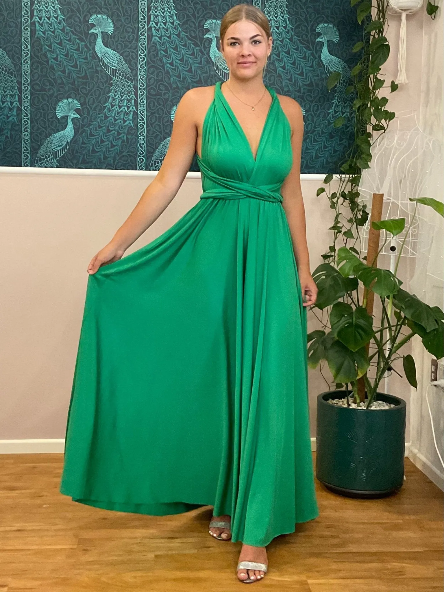 Luxe Emerald Convertible Infinity bridesmaid dress Express NZ wide