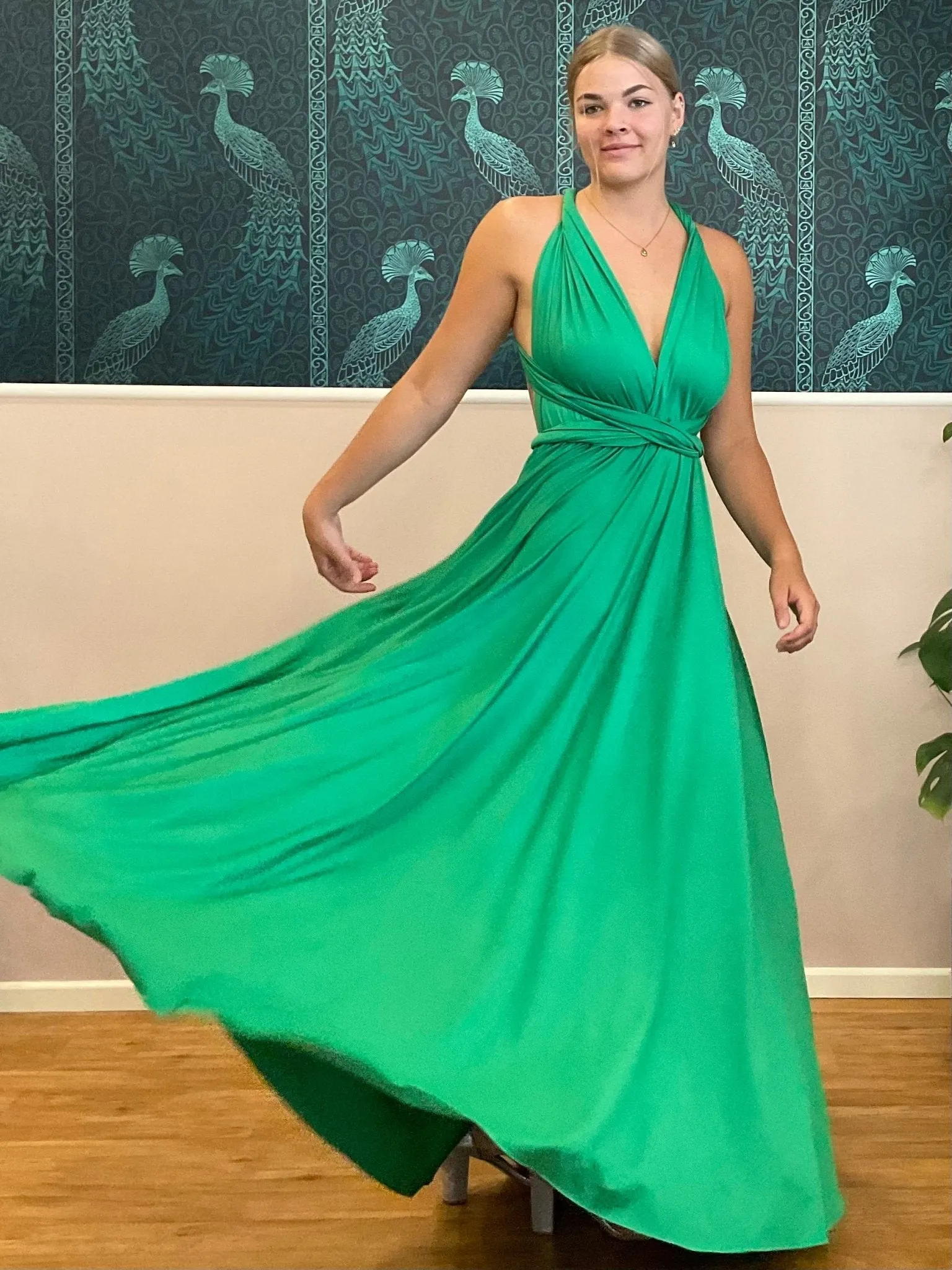 Luxe Emerald Convertible Infinity bridesmaid dress Express NZ wide