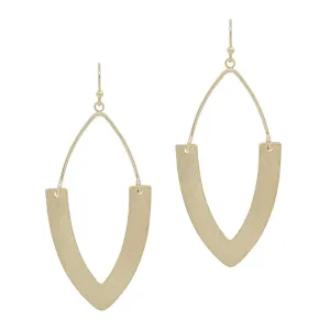 Matte gold pointed teardrop earring