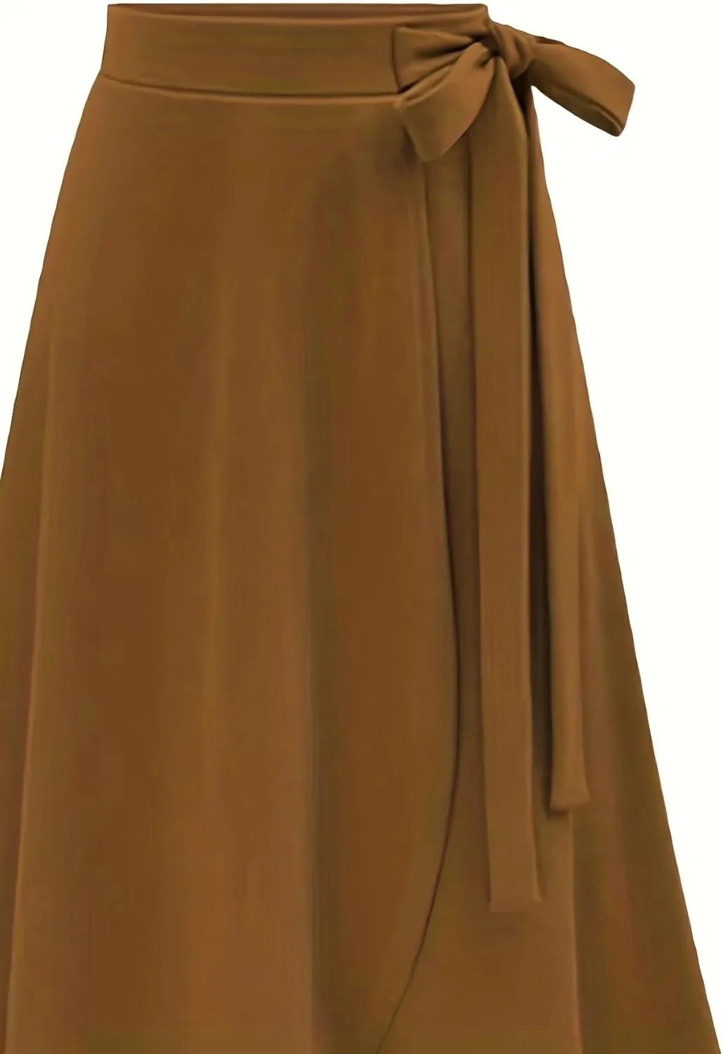 Melliflo Women's High Waist A-Line Slit Irregular Bow Skirt Casual Beach Flowy Swing Long Skirts