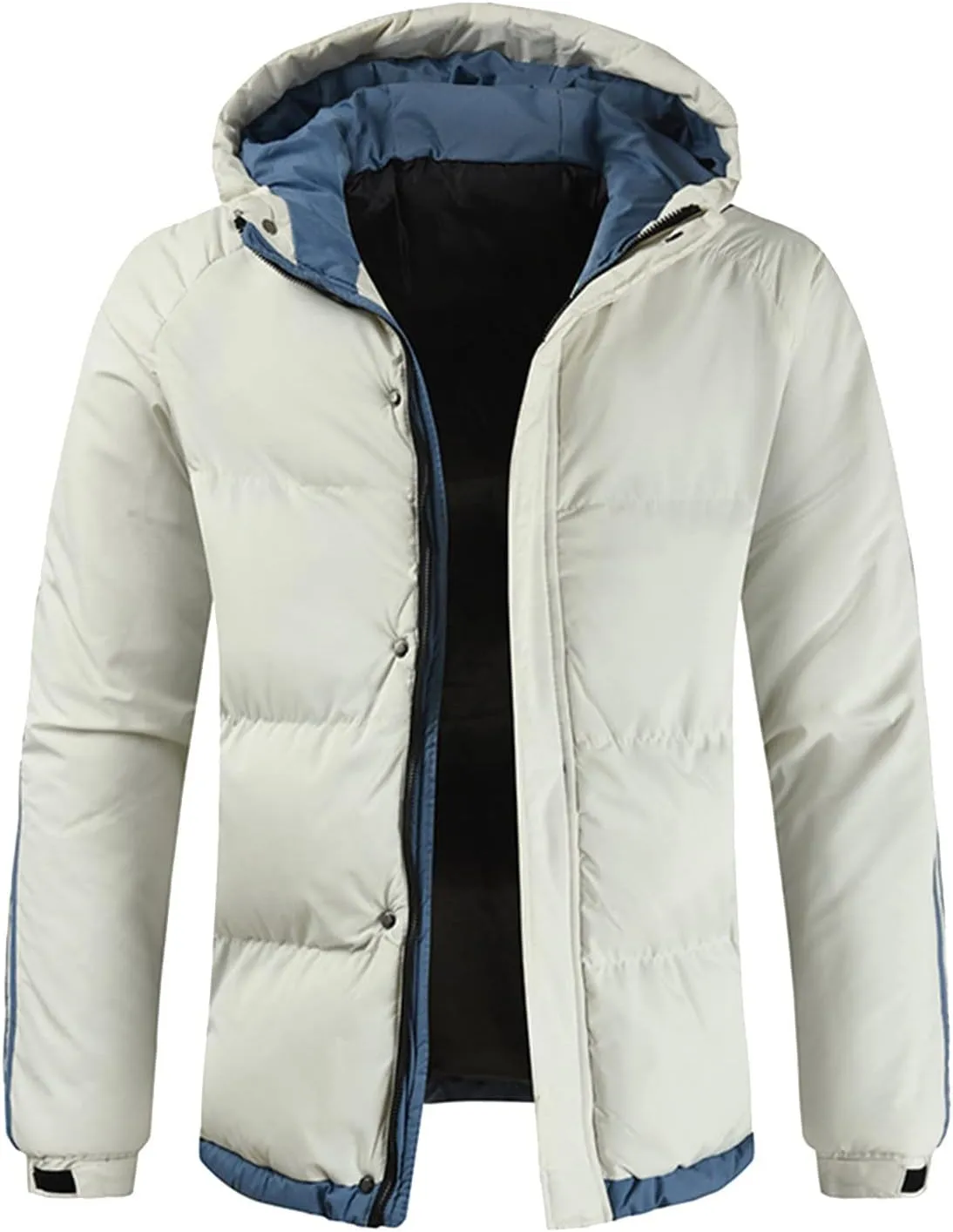 Mens Autumn And Winter Fashion Casual Solid Color Padded Warm Cotton Coat Cotton Padded Winter Jackets Men