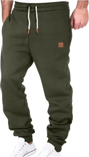 Men's Casual Joggers Pants Drawstring Chino Cargo Pants Hiking Outdoor Twill Track Fitness Sweatpants with Pockets