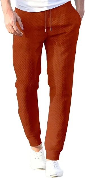 Mens Casual Jpggers Pants Slim Fit 2024 Straight Leg Sweatpants with Pockets Drawstring Waist Home Lounge Trousers