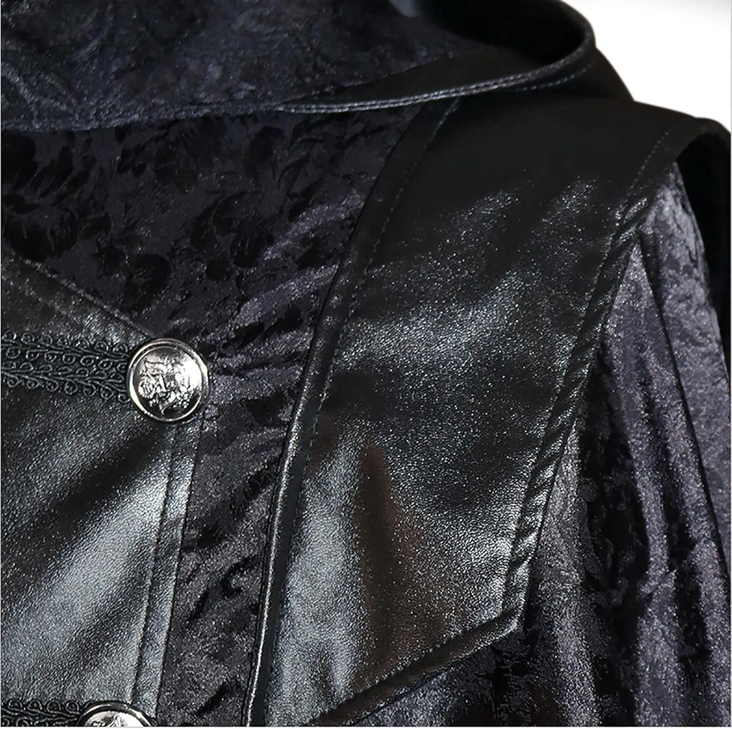 Men's Fashion Halloween Coats Windbreaker Plus Size Hooded Jacket Steampunk Zip Up Jackets Vintage Outwear