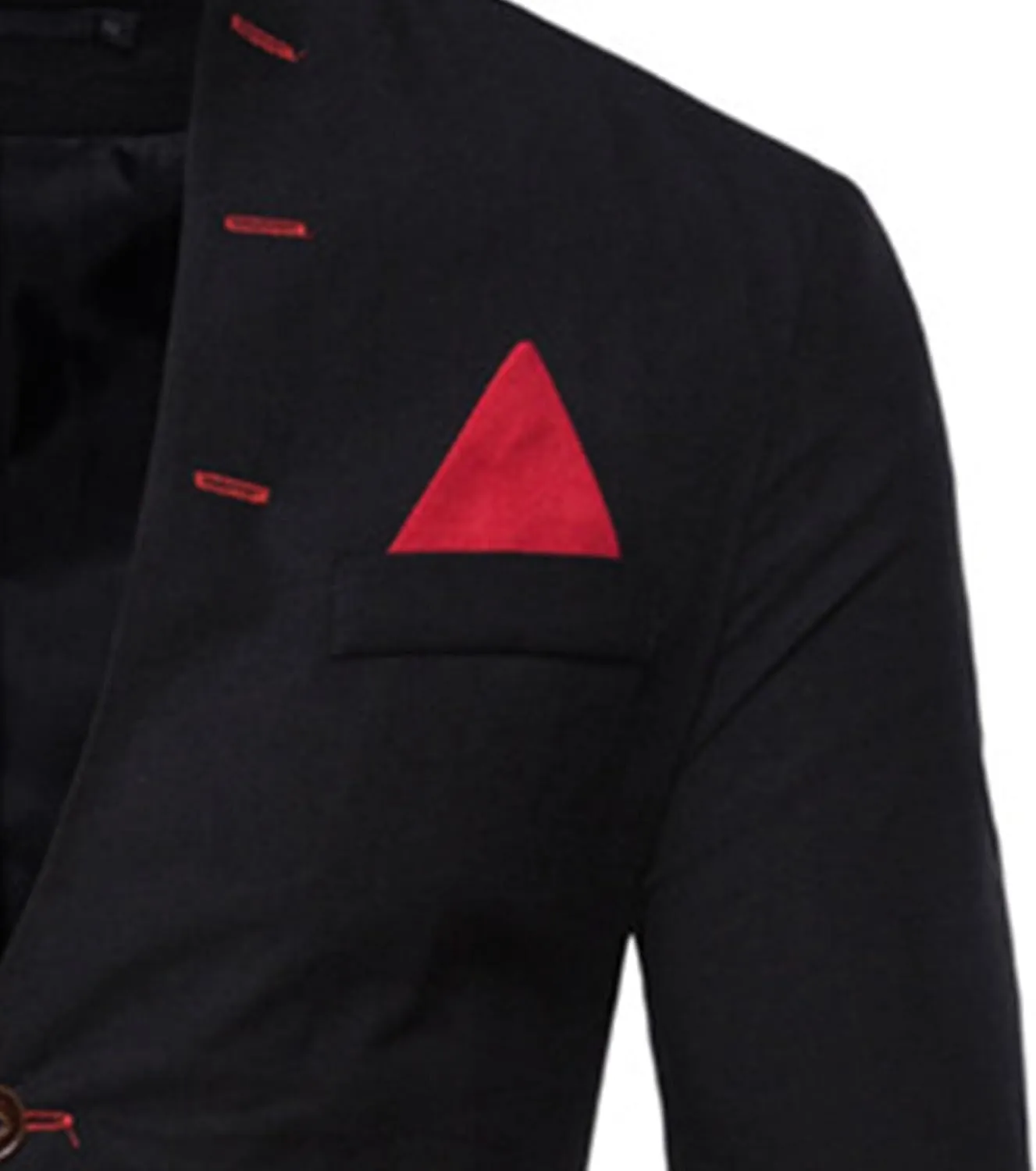 Mens Slim Fit Blazer Jacket Button Stand Collar Solid Suit Coats Casual Business Dress Blazer Coat