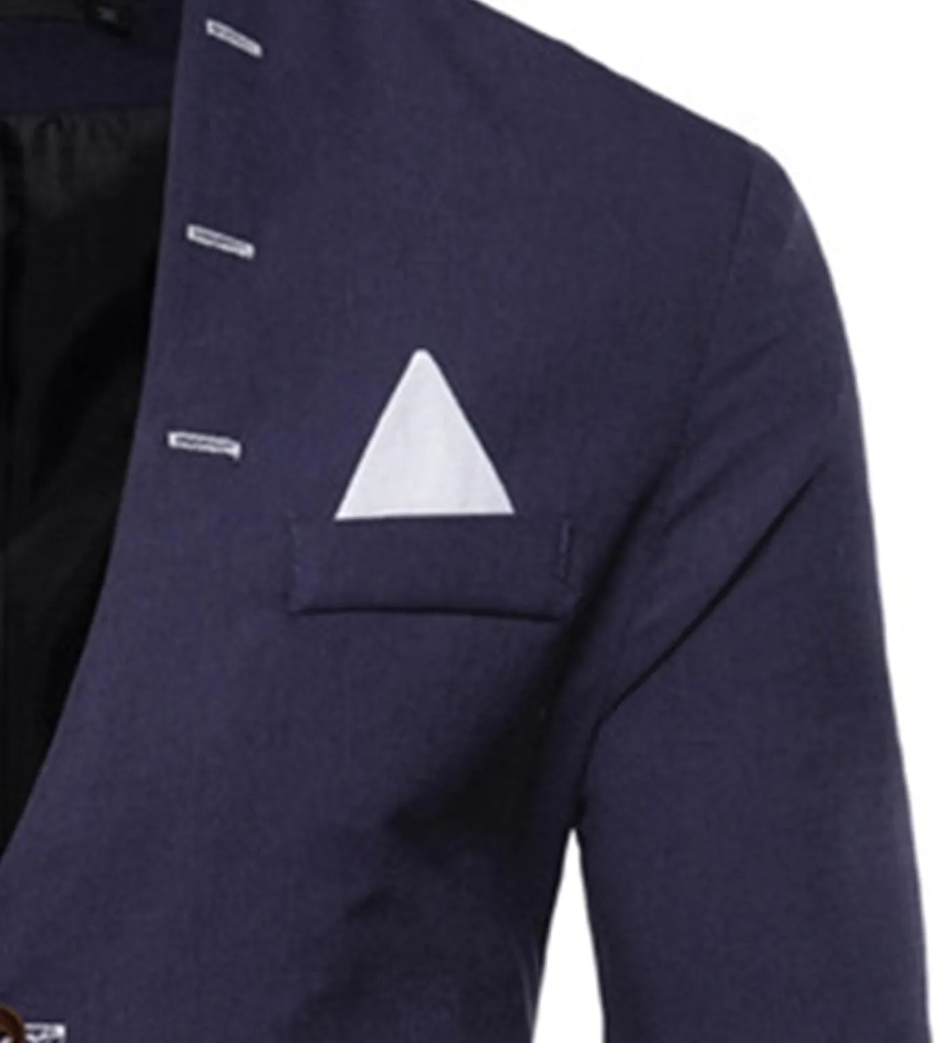 Mens Slim Fit Blazer Jacket Button Stand Collar Solid Suit Coats Casual Business Dress Blazer Coat