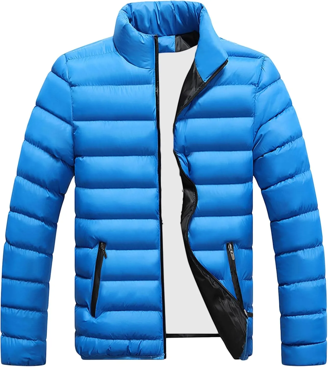 Men's Winter Jackets Male Cotton Padded Hoodless Long Sleeve Coat Man Warm Casual Skinny Quilted Jacket