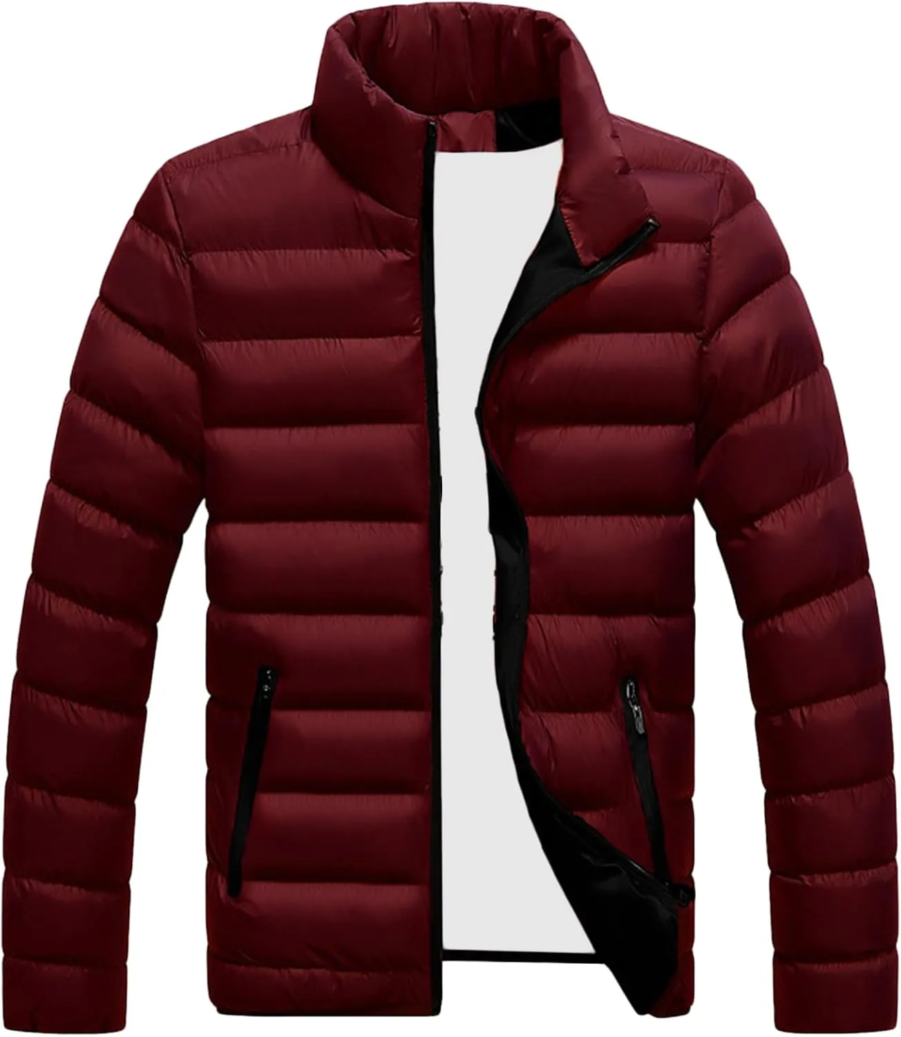 Men's Winter Jackets Male Cotton Padded Hoodless Long Sleeve Coat Man Warm Casual Skinny Quilted Jacket