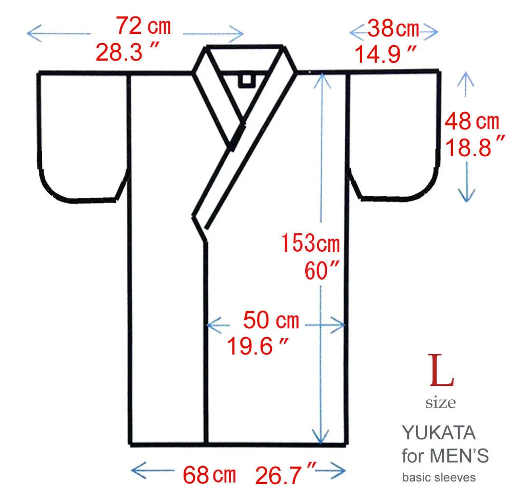 Men's Yukata Robe Japanese Summer Kimono -  Diamond Pattern