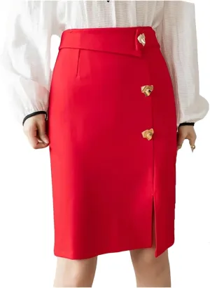Mkjuuior Winter Midi Skirts Women's Oversized High Waist Bodycon Skirt