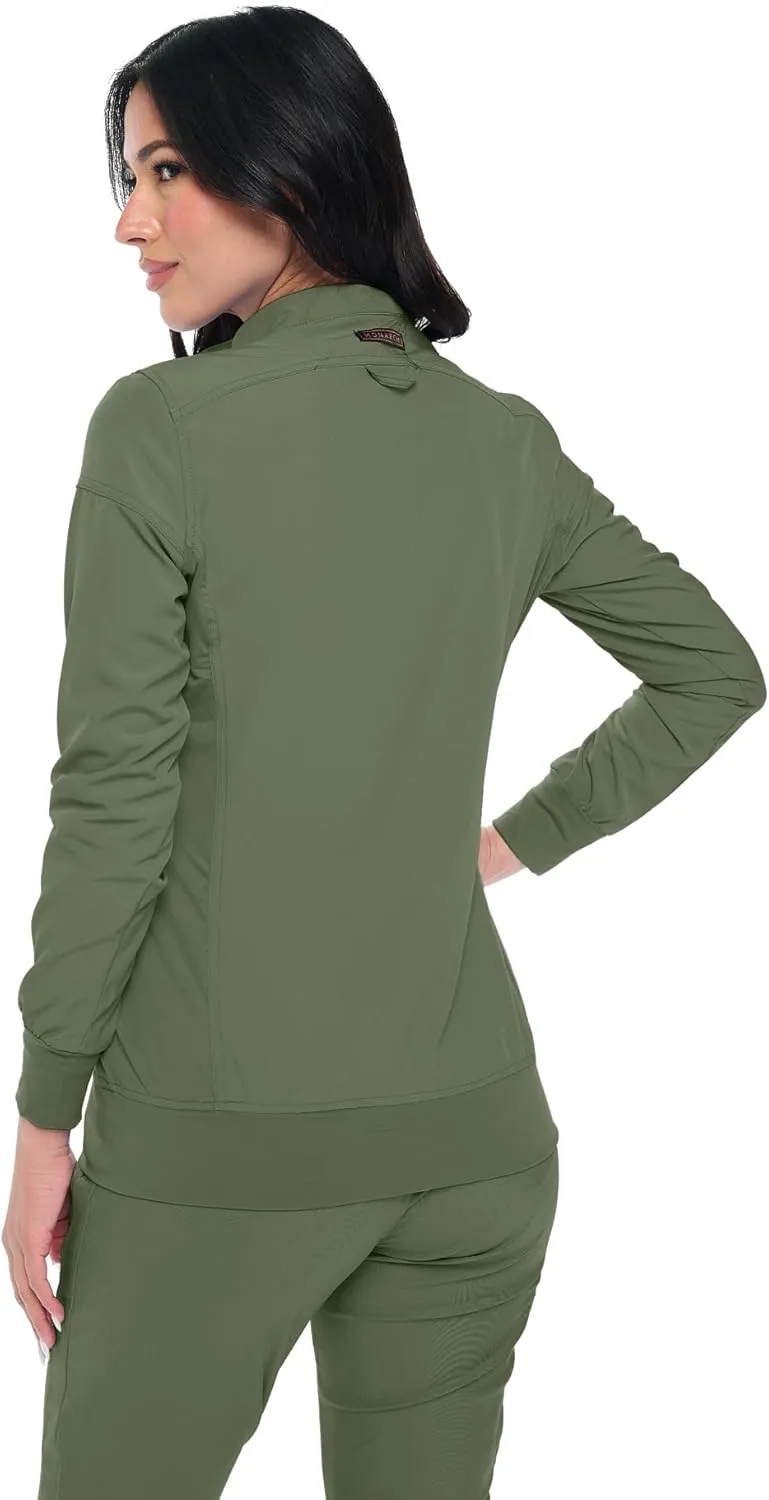 Monarch Uniforms Womens Scrub Jacket Zippered Warm-up Jacket