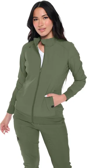 Monarch Uniforms Womens Scrub Jacket Zippered Warm-up Jacket
