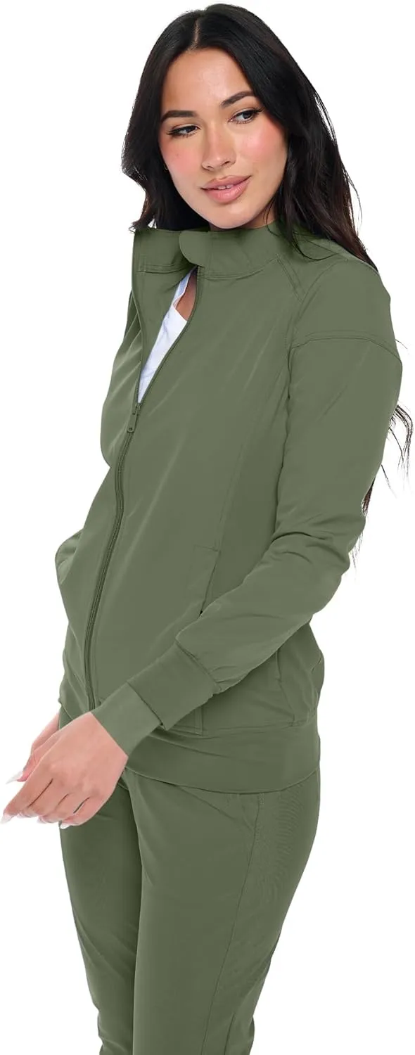 Monarch Uniforms Womens Scrub Jacket Zippered Warm-up Jacket