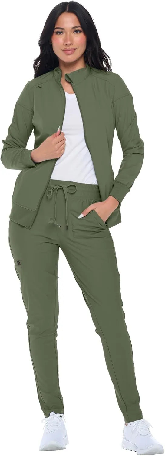 Monarch Uniforms Womens Scrub Jacket Zippered Warm-up Jacket