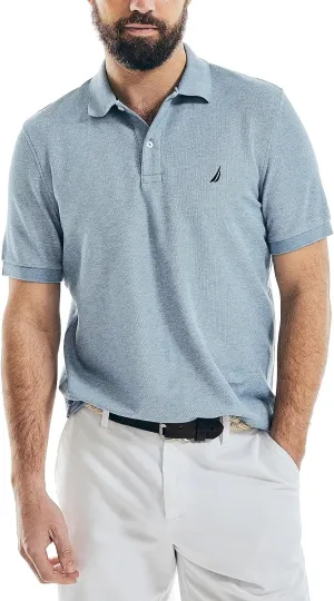 Nautica Men's Classic Short Sleeve Solid Performance Deck Polo Shirt