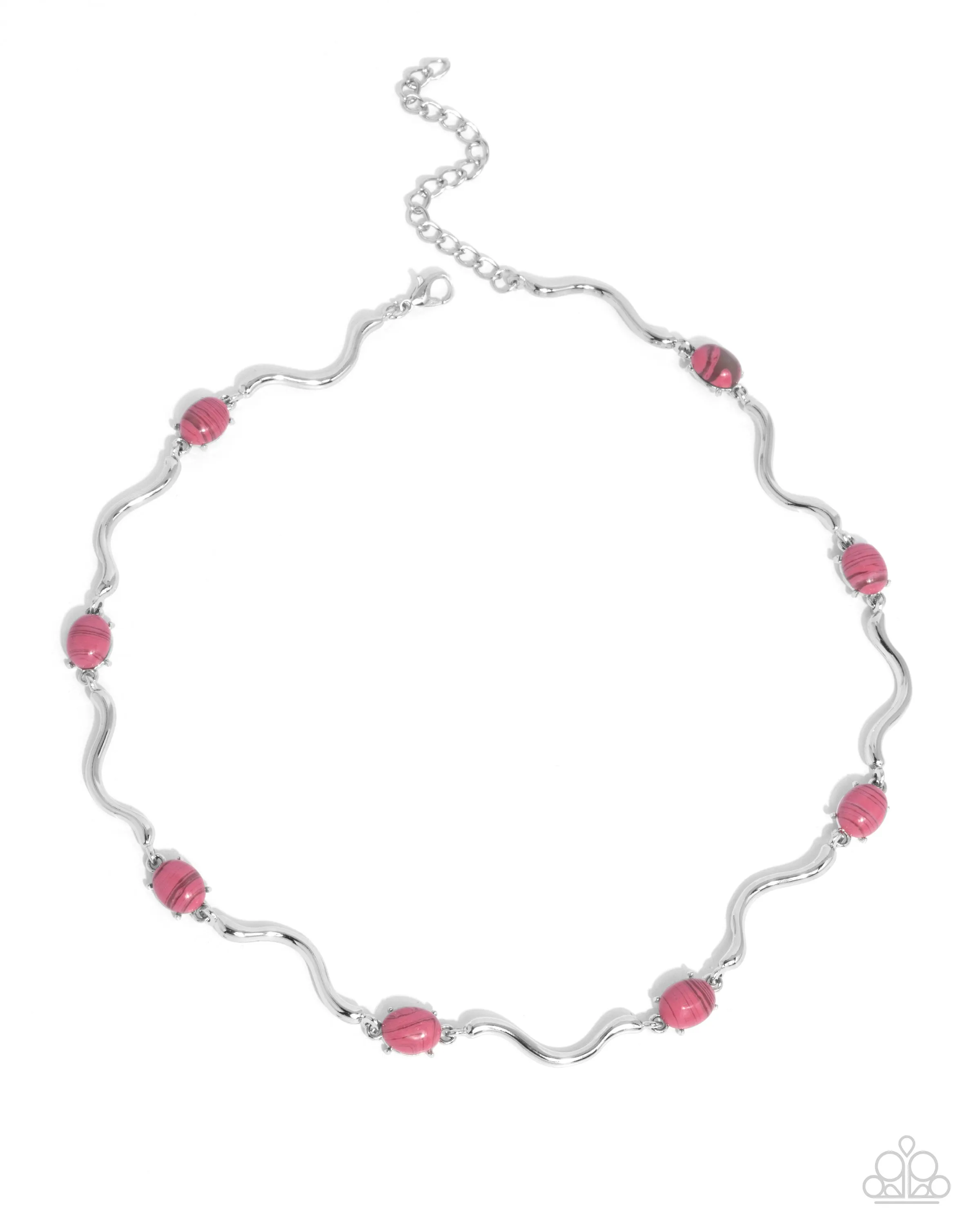 Necklaces Striped Season - Pink SET